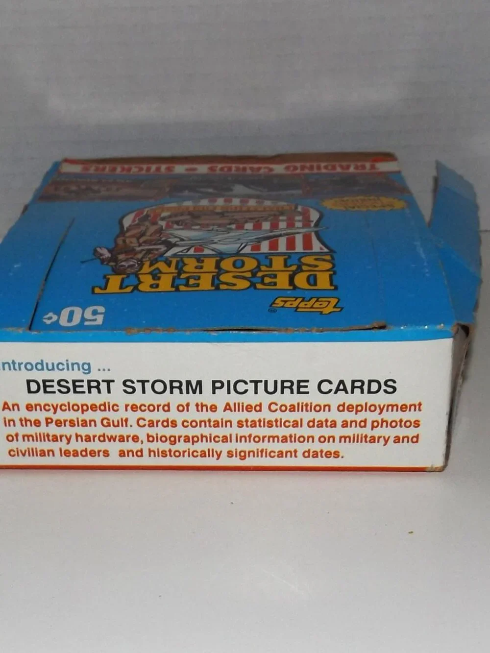 1991 Desert Storm Series 1 Mixed Trading Cards & Stickers Lot w/Org. Box